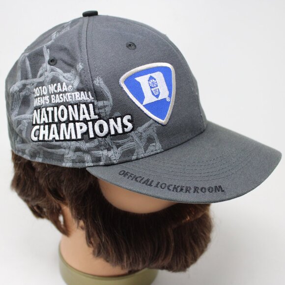 Nike Duke Blue Devil Hat OSFM Gray 2010 Championship Official Locker Room Cap - Picture 1 of 12